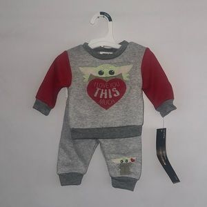 Star Wars Baby Yoda Outfit I Love You This Much sweatshirt & Pants 0-3months,NB